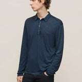 Marty Long Sleeve Burnout Polo with Peace Sign