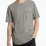 Cooper Slub Cotton Crew With Distress Screen