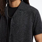 Lawrence Camp Collar Shirt in Zebra Jacquard