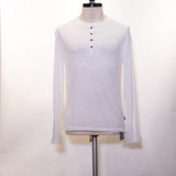 Long Sleeve Henley in Broken Stitch