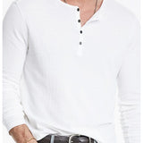 Walden Long Sleeves Henley in Broken Stitch