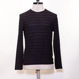 Long Sleeves Crew in Variegated Texture Stripe
