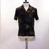 Short Sleeve Camp Collar Shirt with Digital Print