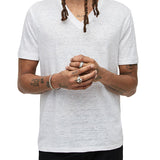 Short Sleeve Linen V-Neck Tshirt