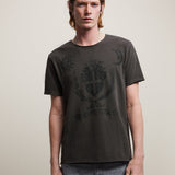Short Sleeve Raw Edge Tee - Crest