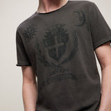 Short Sleeve Raw Edge Tee - Crest