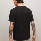 Short Sleeve Raw Edge Tee Vintage Wash - Floral Flames