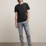 Short Sleeve Crew Tee - Skull Embroidery