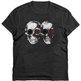 Short Sleeve Raw Edge Tee Double Down Skull