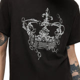 Short Sleeve Raw Edge Vintage Wash Tee Broken Crown
