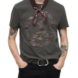 Short Sleeve Raw Edge Tee Distorted Peace
