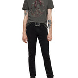 Short Sleeve Raw Edge Tee Distorted Peace