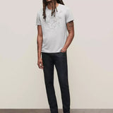 Short Sleeve Raw Edge Tee - Floral Skull
