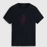 Short Sleeves Crew Tee- Peach Hand Tshirt