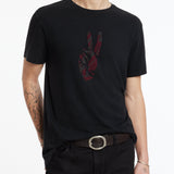 Short Sleeves Crew Tee- Peach Hand Tshirt