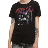 Short Sleeve Raw Edge Tee Vintage Wash Motley Crue Purple