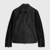 Robert Jacket- Mixed Media Center Front Zipper Closure