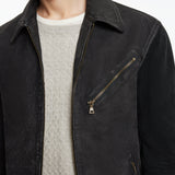 Robert Jacket- Mixed Media Center Front Zipper Closure