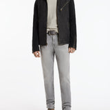 Robert Jacket- Mixed Media Center Front Zipper Closure