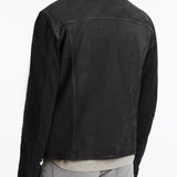 Robert Jacket- Mixed Media Center Front Zipper Closure