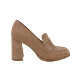 Blanche Penny Loafer Pumps In Sand Suede