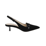 Brigette Leather Slingback In Black