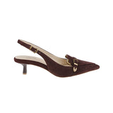 Brigette Suede Slingback In Chocolate