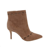Chantae Pointed Toe Booties In Sand Suede