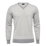 Light Gauge Light Grey V-Neck Sweater