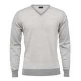 Light Gauge Light Grey V-Neck Sweater