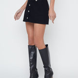 Kris Buttoned Front Mini Skirt