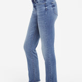 Sheri Slim Ankle Jeans With Frayed Hems