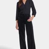 TERESA WIDE LEG 1 1/2 HEM Black Corduroy Pants