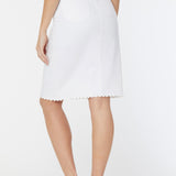 Midi Skirt with Scalloped Hem and Embroidery