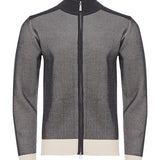 Premium Luxury Mixed Panel Cardigan With Zipper