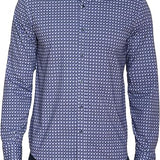 BERNARDI Geometric Print Long Sleeve Sport Shirt