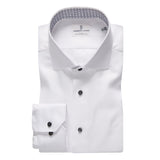 White Textured Twill Dress Casual Dress Shirt