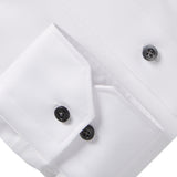White Textured Twill Dress Casual Dress Shirt