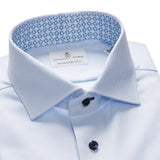 Powder Blue Textured Twill Dress Casual Dress Shirt