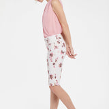 Bike Capri Jeans with Riveted Side Slits