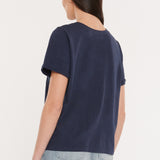 Cuffed Short Sleeve Crewneck Pocket Tee
