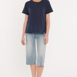 Cuffed Short Sleeve Crewneck Pocket Tee