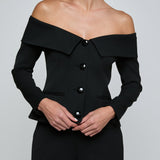 INGRID OFF SHLDR CROP BLAZER