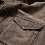 Izzy Leather Shirt Jacket with Snaps