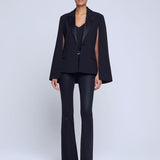 Christina Satin Lapel Cape
