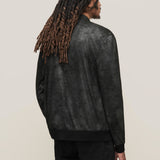 Cottle Regular Fit Long Sleeve Snap Front Bomber with Patch Pocket