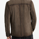 Izzy Leather Shirt Jacket with Snaps