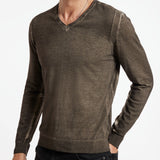 Drew Long Sleeve Silk Blend Magic Wash Vee