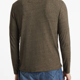 Long Sleeve Crew in Plaited Melange Jersey