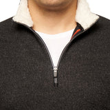 Virgo Classic Fit Chenille Sweater with Quarter Zipper Closure